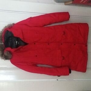 The North Face Women's Red Down  Filled Parka Coat sz.Med